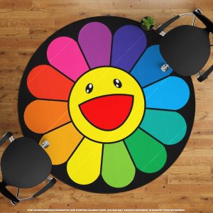 Happy Flower 5' Round Area Rug Happy Flower 5' Round Rug