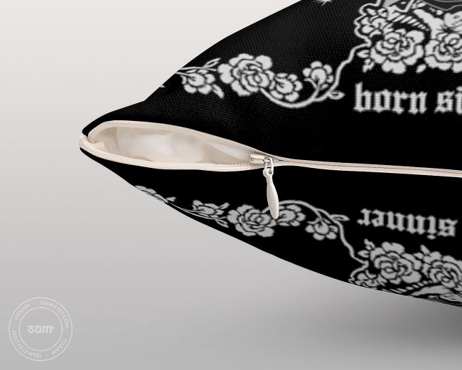 Born Sinner Throw Pillow • Zipper Our Lady Guadalupe Throw Pillow