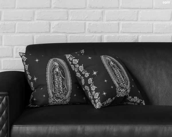 pillow-ladyguadalupe-leathersofa Our Lady Guadalupe Throw Pillow