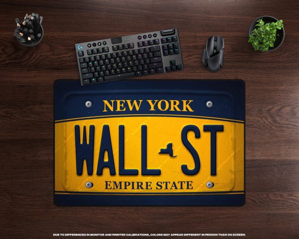 WALL ST License Plate Desk Mat