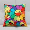 Happy Flowers Throw Pillow Happy Flowers Throw Pillow