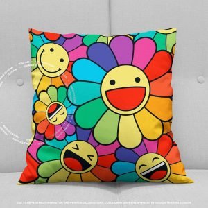 Happy Flowers Throw Pillow Happy Flowers Throw Pillow