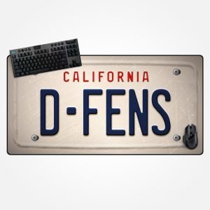 D-FENS License Plate Desk Mat • XL Mousepad