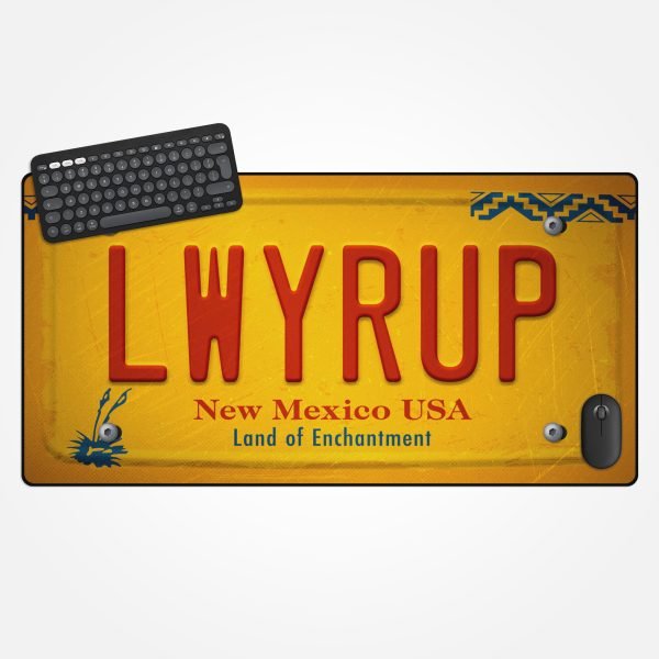 LWYRUP License Plate Desk Mat • XL Mousepad
