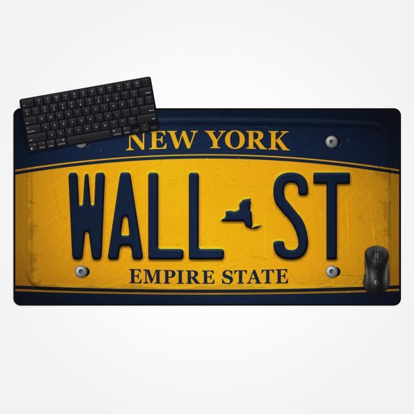 WALL ST License Plate Desk Mat